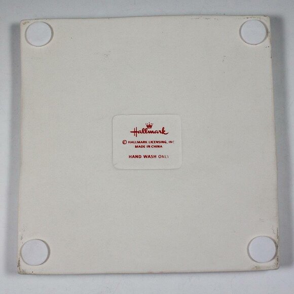 Hallmark  "Merry Are The Moments" Red Christmas Snowflake Tile Trivet - Picture 3 of 3